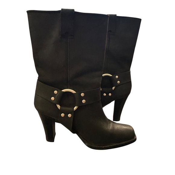 Michael Kors Women’s Fulton Harness Black Heeled Boots Size 7.5 Western - Picture 4 of 10